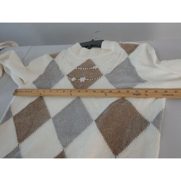 Alfred Dunner Women's Petite Embellished Pearls Sweater PS - Picture 5 of 9